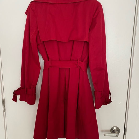 Michael Kors Red Double-Breasted Trench Coat. Size M. - Picture 6 of 10